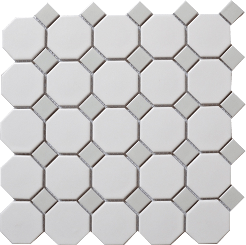 Squarefeet Depot White Hexagon Porcelain Mosaic Tile – 2x2, Glazed Matte, 12x12 Sheet