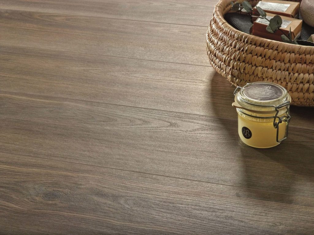room scene with wood look tiles